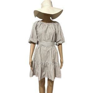 MINKPINK Women's Brown and White Striped Mini Dress, size Medium